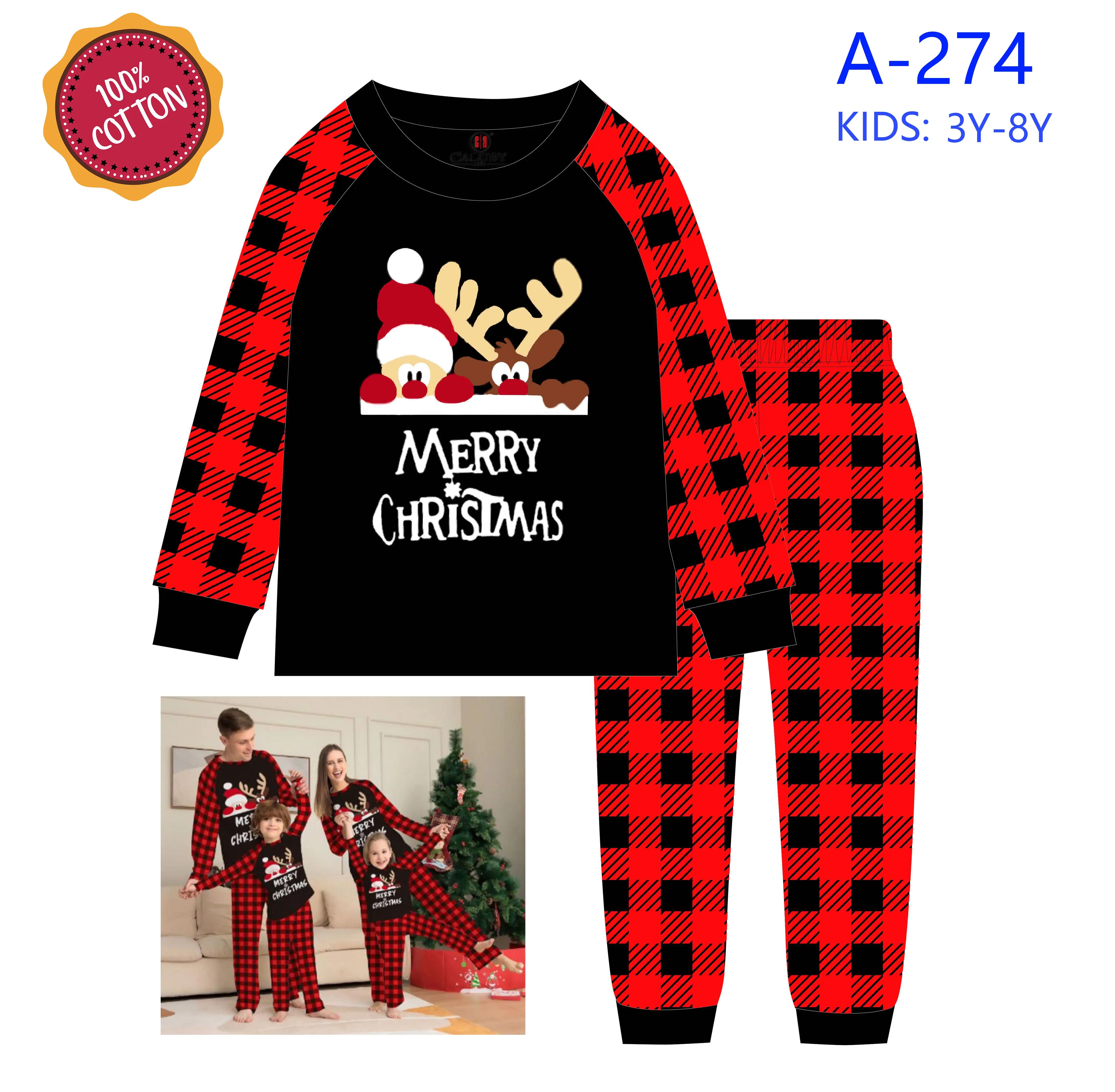 children clothing wholesale long sleeve pyjamas kids christmas pajamas pjs set kids pajama set cotton pajama for kids girls set