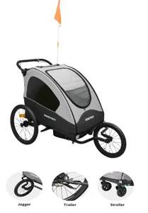 China Wholesale Waterproof 3 In 1 Baby Strollers Bicycle Trailer For 1 Or 2 Kids Bicycle Trailer Cargo