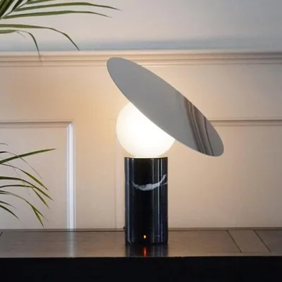 Post-modern simple marble living room lamp Nordic designer model room bedroom bedside art ball learning lamp