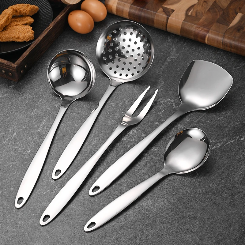 Home and Kitchen Accessories Stainless Steel Cooking Set Cooking Spoon Shovel Metal Kitchen Utensils  Shovel Soup Laddle Skimmer