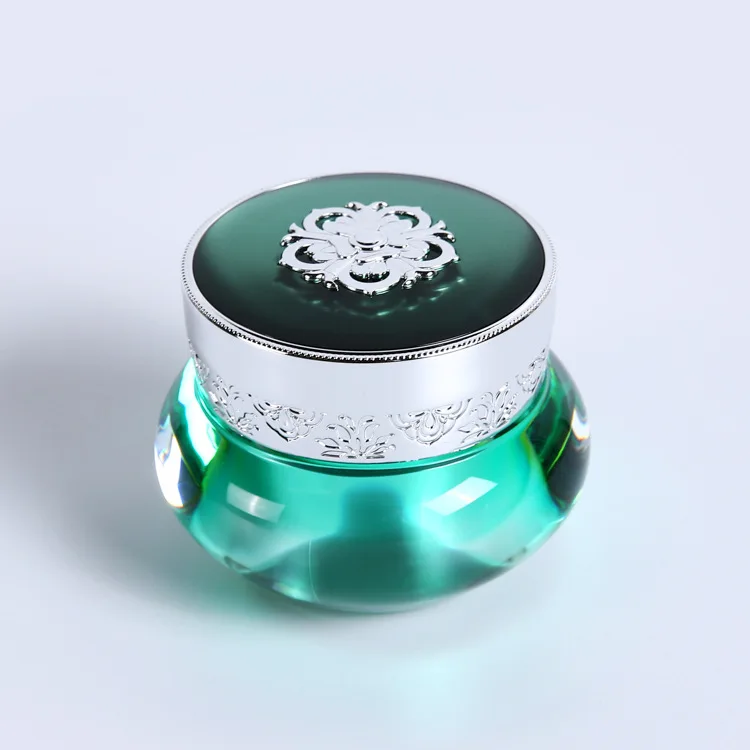 Factory Popular Customized Cosmetics Packaging PMMA Retro Luxury Orchid Face Cream Jar Lotion Essence Bottle Set