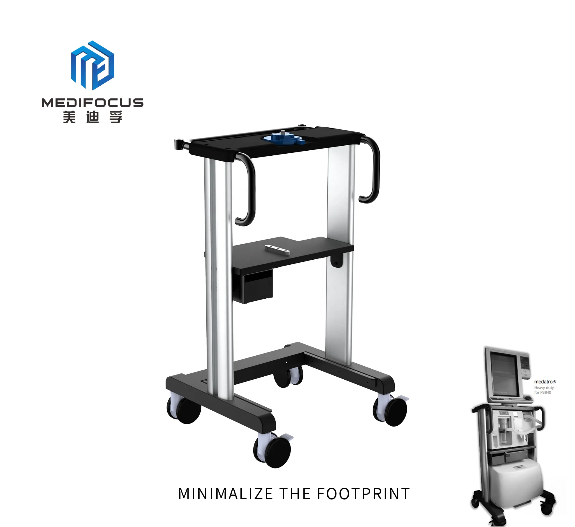 medical abs trolley 3 layered medical ventilation machine hospital mobile medical trolley