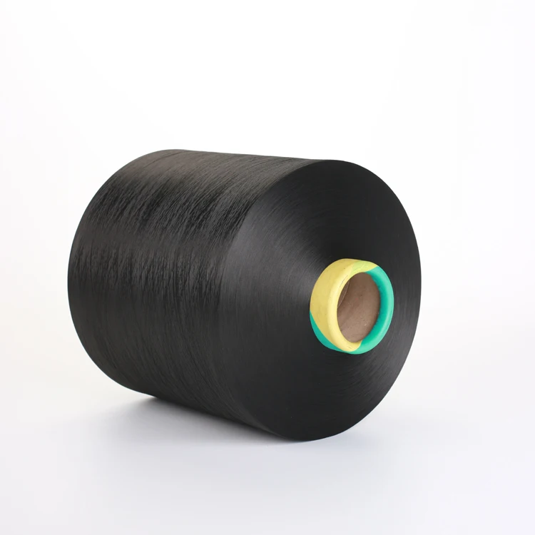 POLYESTER TEXTURED 150/48 S TWIST BLACK YARN for knitting