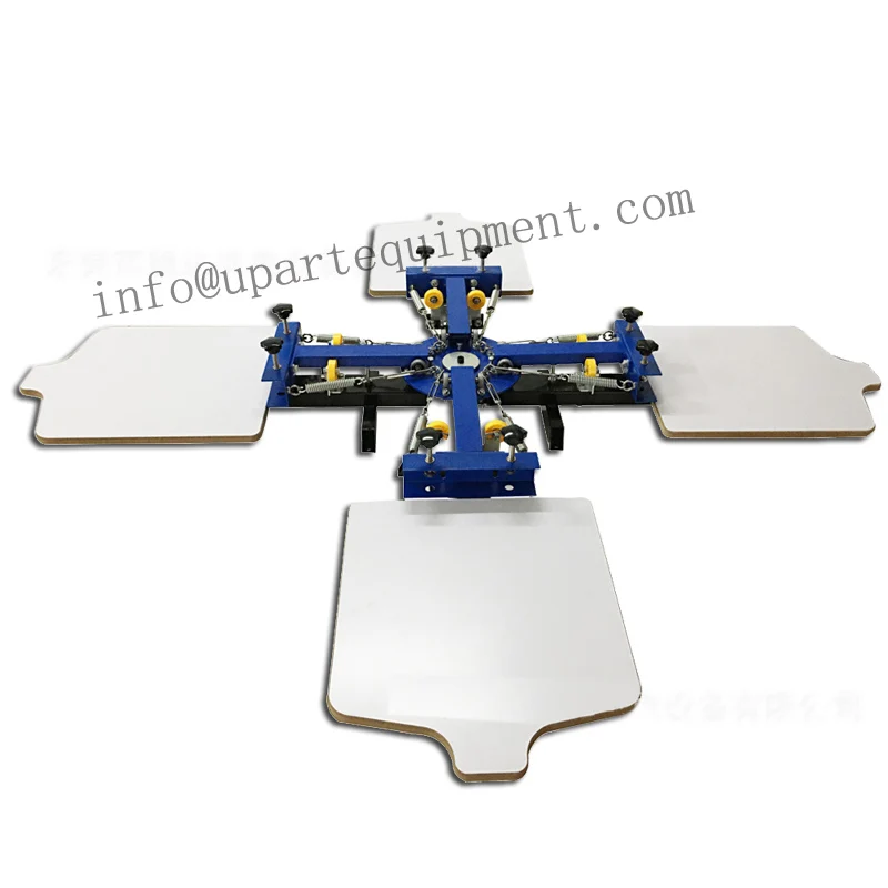 Tabletop Manual 4 Color 4 Station Carousel Stencil Machine For Tshirt Mouse Pad Silkscreen Printing Equipment