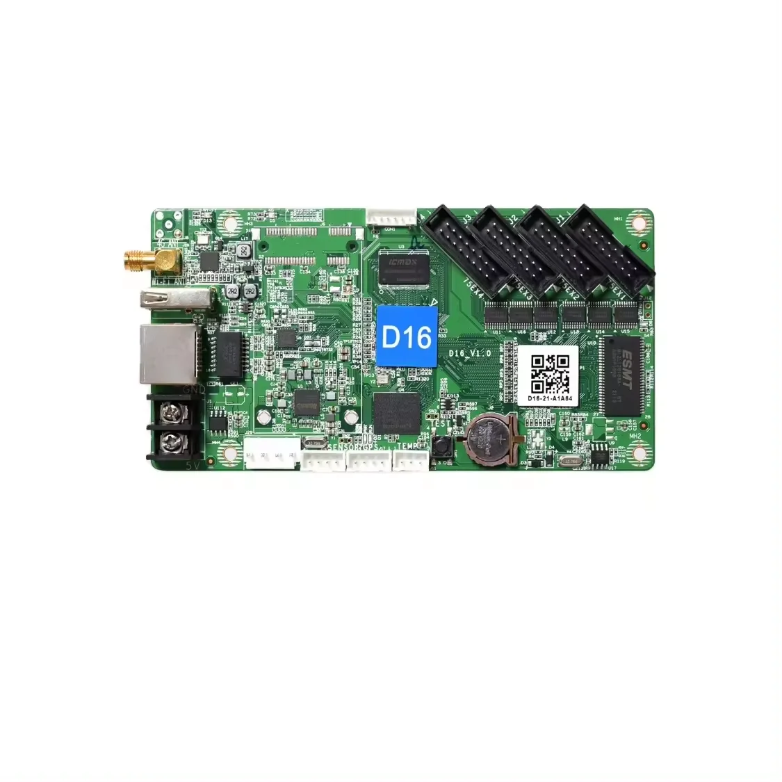 Huidu HD D16 асинхронный RGB Полноцветный светодиодная контрольная карта с поддержкой Wi-Fi U-disk Ethernet 640x64 пикселей