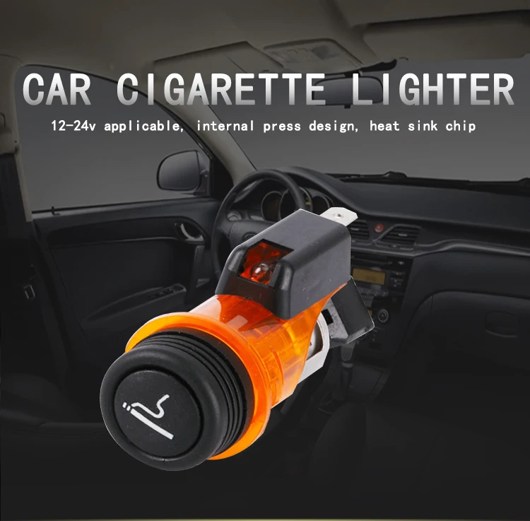 Automotive Fireproof ABS and Aluminium Alloy Housing DC 12V Car Cigarette Lighter Female Base Socket with Indicate Lamp