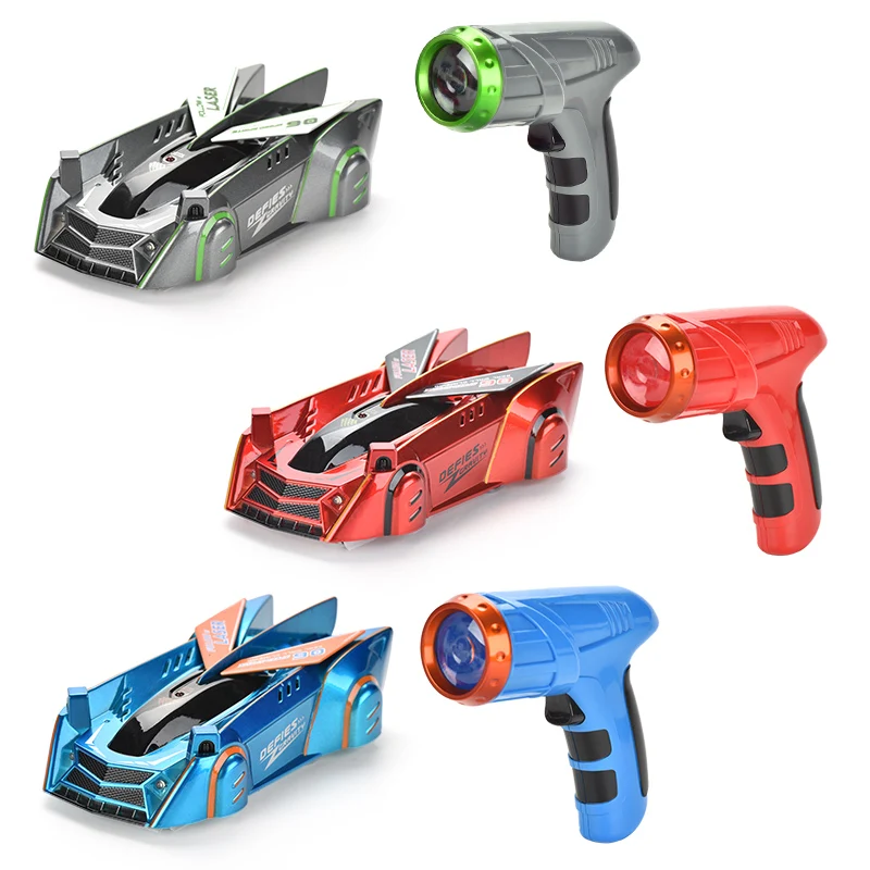 Infrared Light-Following Laser Guided Rc Wall Climbing Car Remote Control Stunt RC Cars Robot Toys with Headlight For Kids