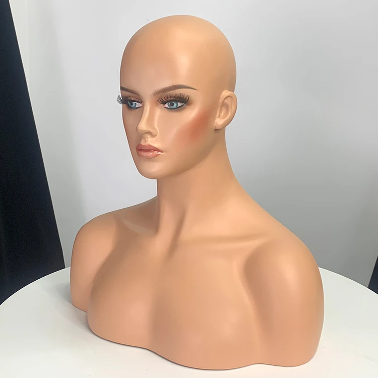 H5-E Professional Wig Display Female Mannequin Head Realistic Fashion Makeup Head with shoulder