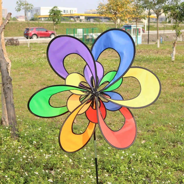 Пластиковая Цветочная мельница с палочкой из стекловолокна мельница двор декоративные игрушки