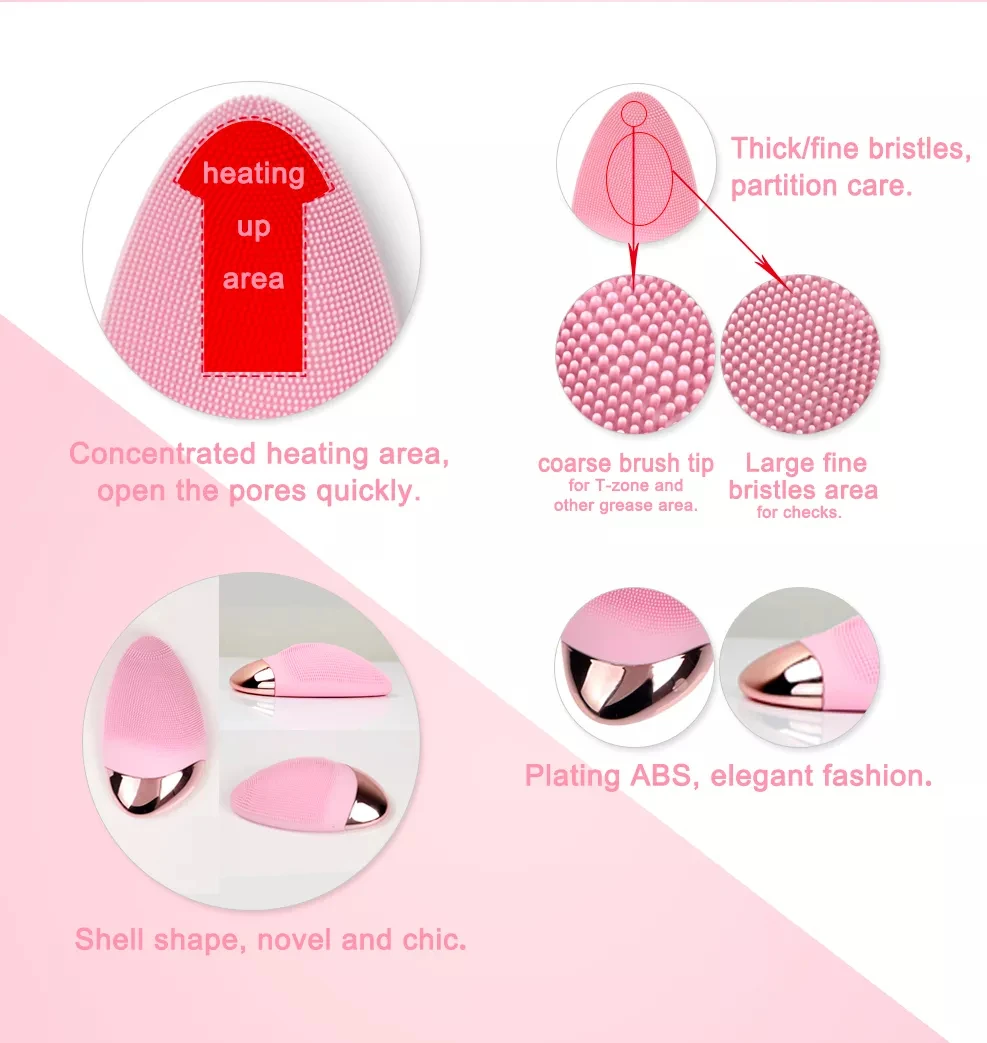 Notime Custom women beauty tools high frequency waterproof mini hifu electric sonic facial cleansing brush silicone