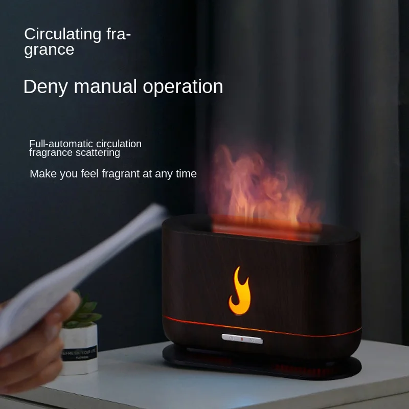 New Air Humidifier Flame Air Humidifier Warm Cooling Water Atomizer Custom Logo Home Decoration Essential Oil Diffuser