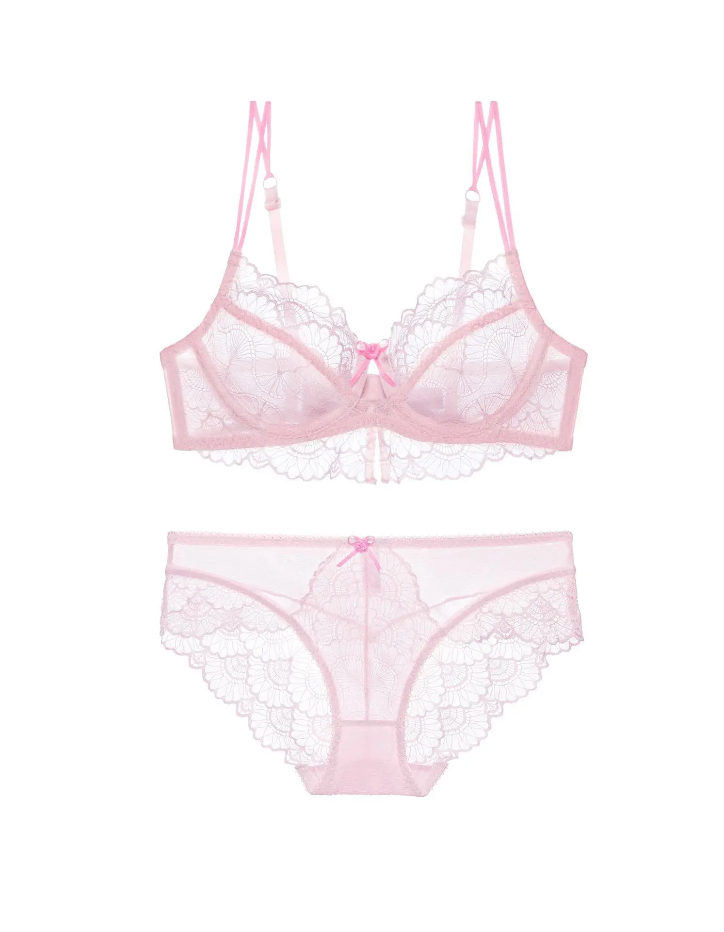 Manufacturer New Design Girls White Lingerie Hot Sexy Fashion Embroidery Women Lace Transparent Sexy Bra And Panty Set