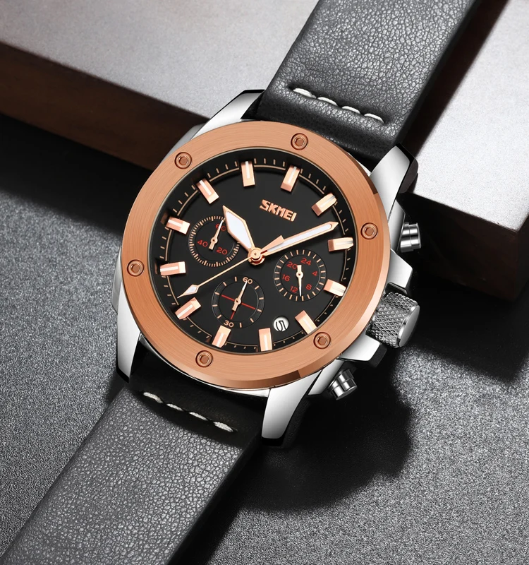 Multifunctional Watch SKMEI 9327 Stopwatch Time Calendar function Quartz Watches for men