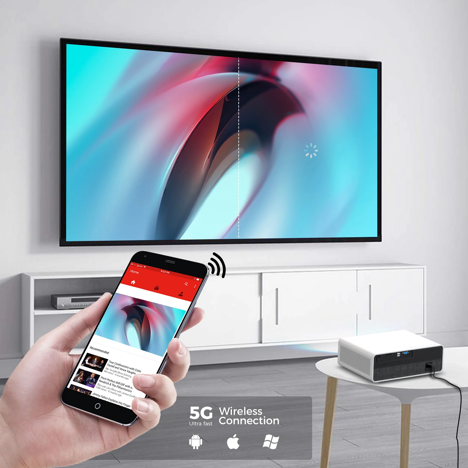 Проектор уличный XIDU 3D 4K Wi-Fi, 4 ЖК-дисплея, 1080p, 300 дюйма