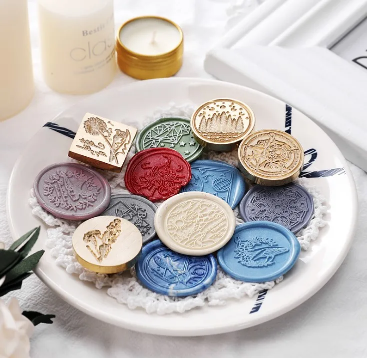 Factory High Quality Brass Head Wooden Handle wax seal stamper / wax sealing stamp