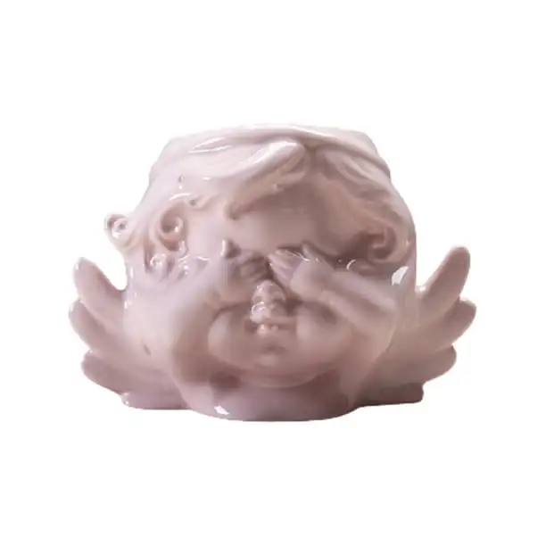 Mini ceramic angel figurines custom printing Statue Shelf Living Room Bedroom Decor handmade Figurines Gift