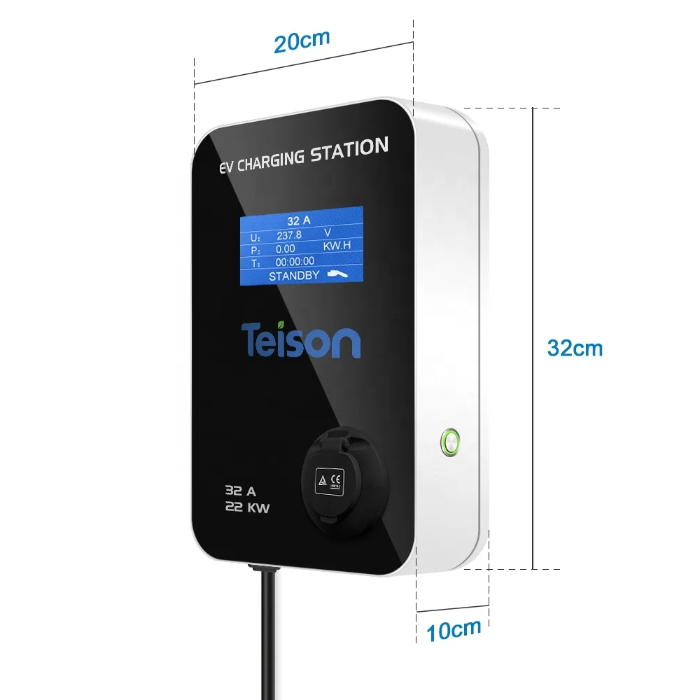 
22kw ev car battery charger wallbox charging station type 2 connector 