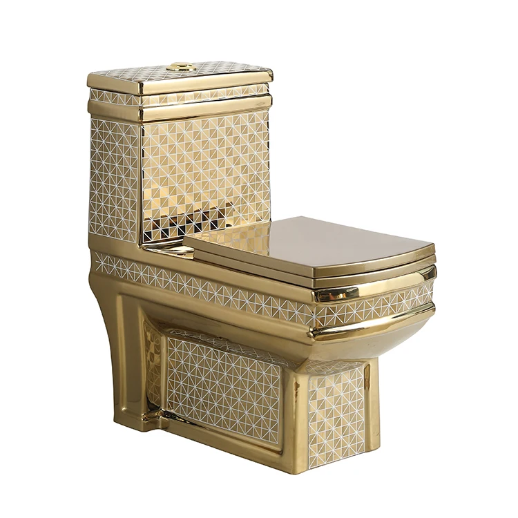 Golden toilet commode floor mounted square japanese toilet one piece ceramic wc water closet