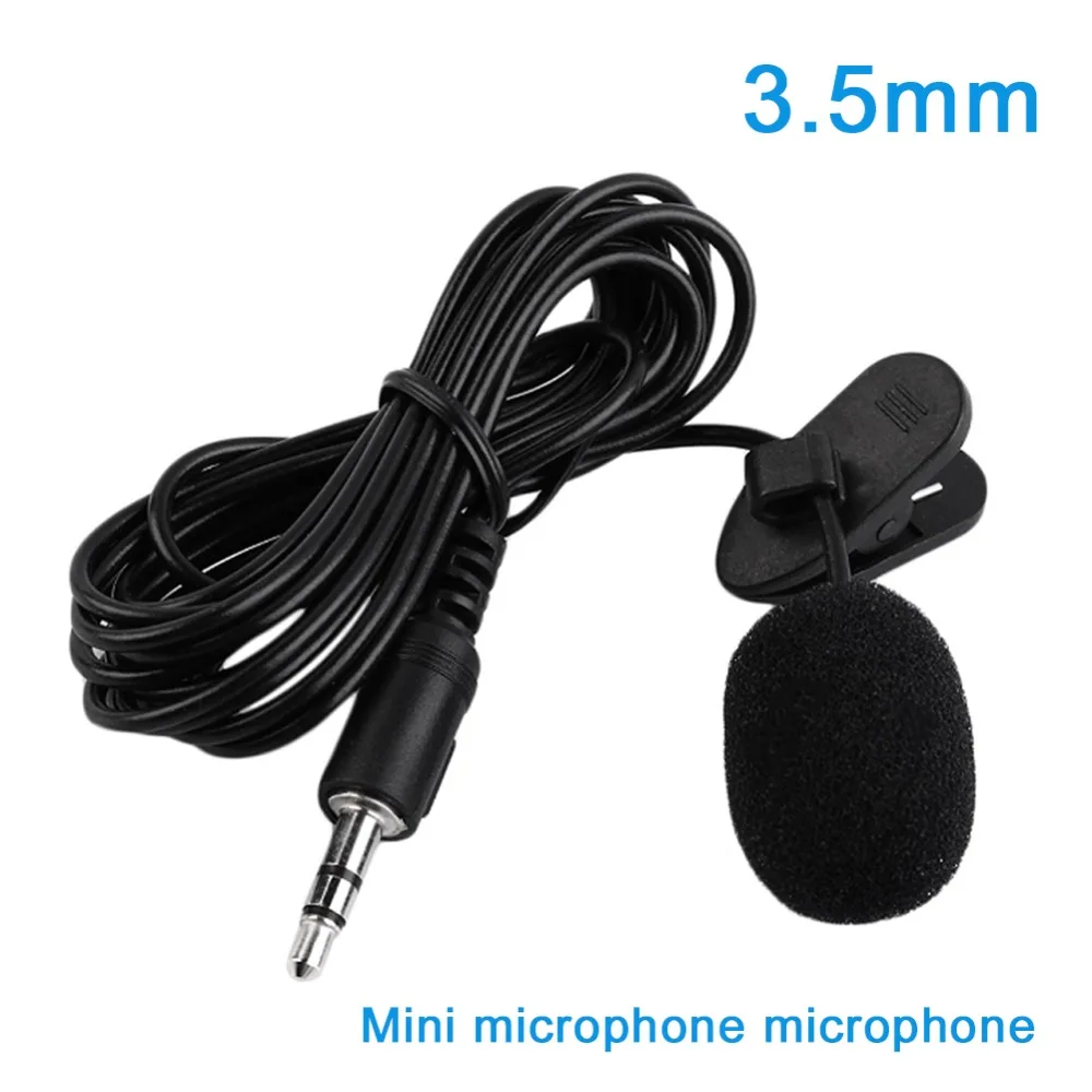 MINI Microphone Professional 3.5mm Jack Clip-on Lapel Recording Mini Mobile Phone Mic for PC Laptop Portable Clear Lound Speaker