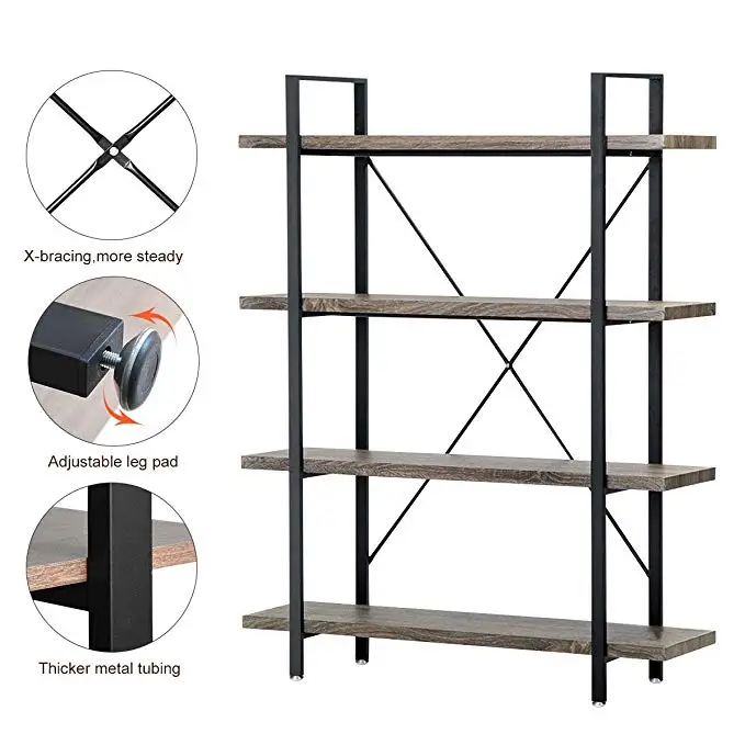 High quality bookcase storage rack wooden indoor display