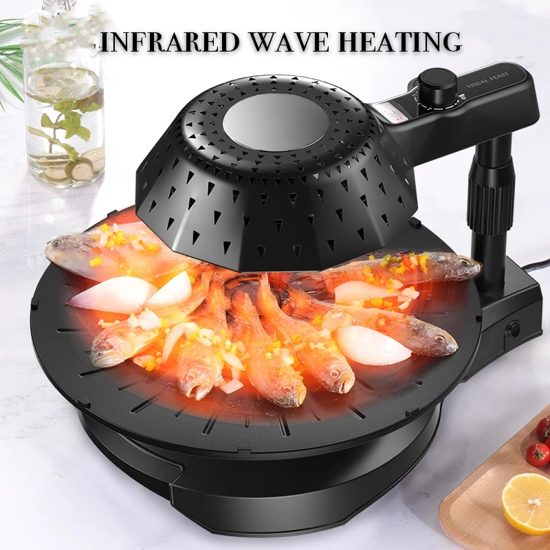
Factory Wholesale And Retail Autorotation Electric Smokeless Indoor Non-stick Infrared BBQ Grill 
