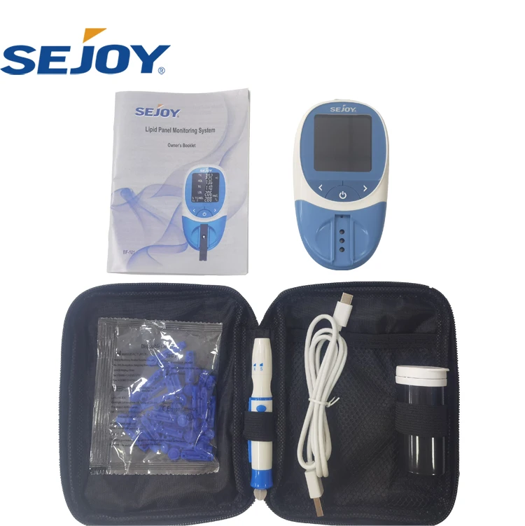 Sejoy HDL LDL Triglyceride Cholesterol Test Kit Blood Lipid Profile Analyzer 5 in 1 Lipid Cholesterol Meter