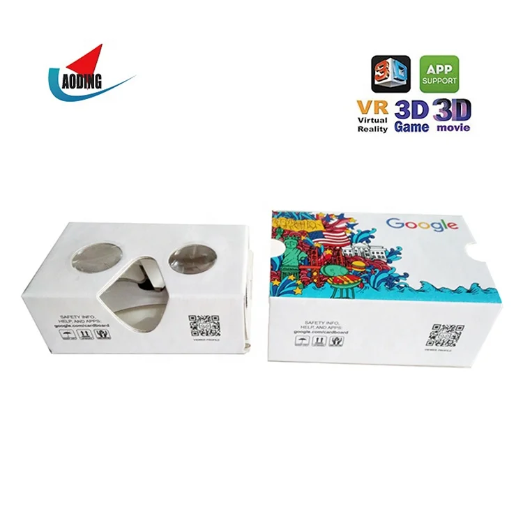 Biconvex 37mm Dia Lens 3D VR Cardboard Box Virtual Reality Headset Google Cardboard Goggles V2.0 VR Glasses