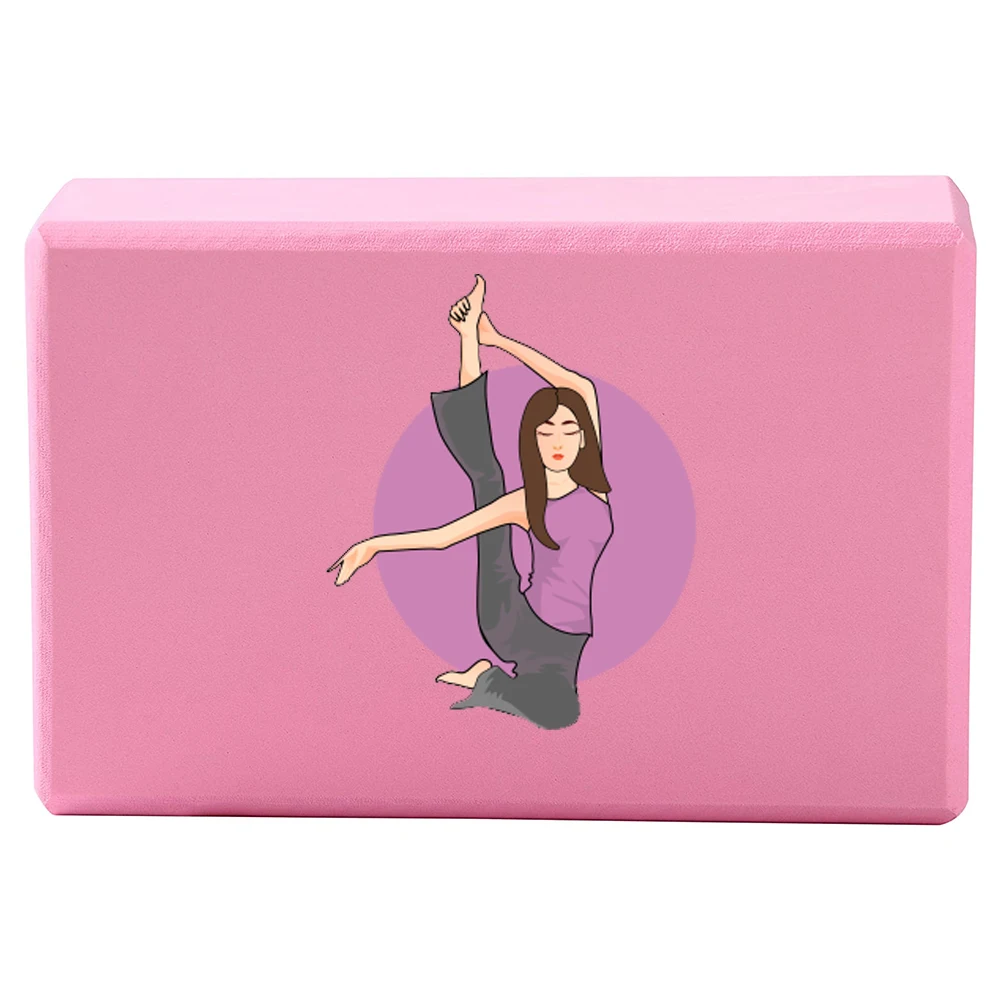 ECO printed 420g POE foam high density foam yoga blocks manufacturer