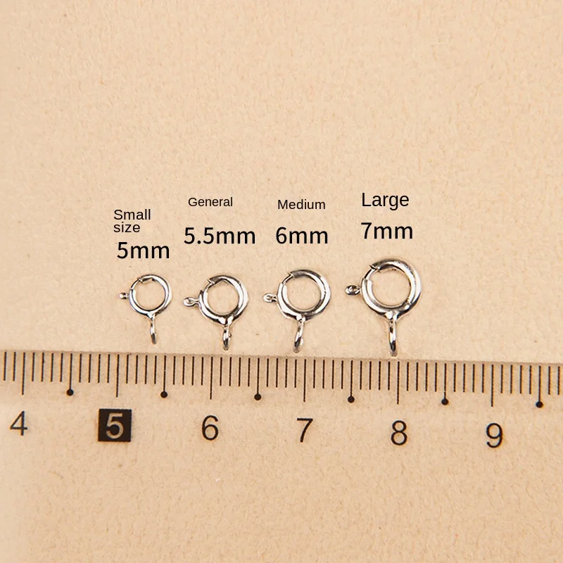 S925 Sterling silver spring clasp anti-opening clasp head diy accessory Necklace connection clasp Bracelet buckle joint