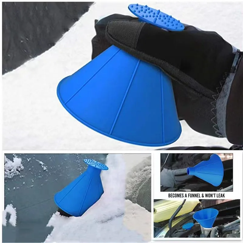 2 In 1 Cone Snow Brushes Shaped Magical Snow Brush Ice Scraper Car Outdoor Sports