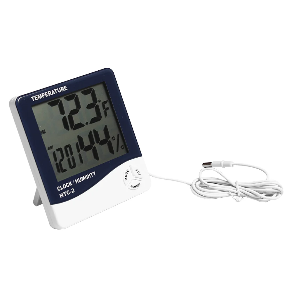 Clock Hygrometer Temperature-Humidity-Meter Weather-Station HTC-2 Electronic Thermometer