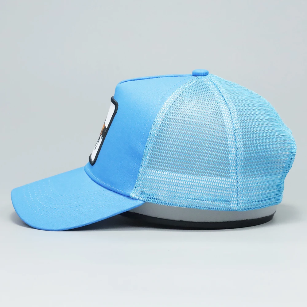 OEM Tiger Logo Trucker Hat Custom Animal Design Adjustable 5 Panel Mesh Caps for Men