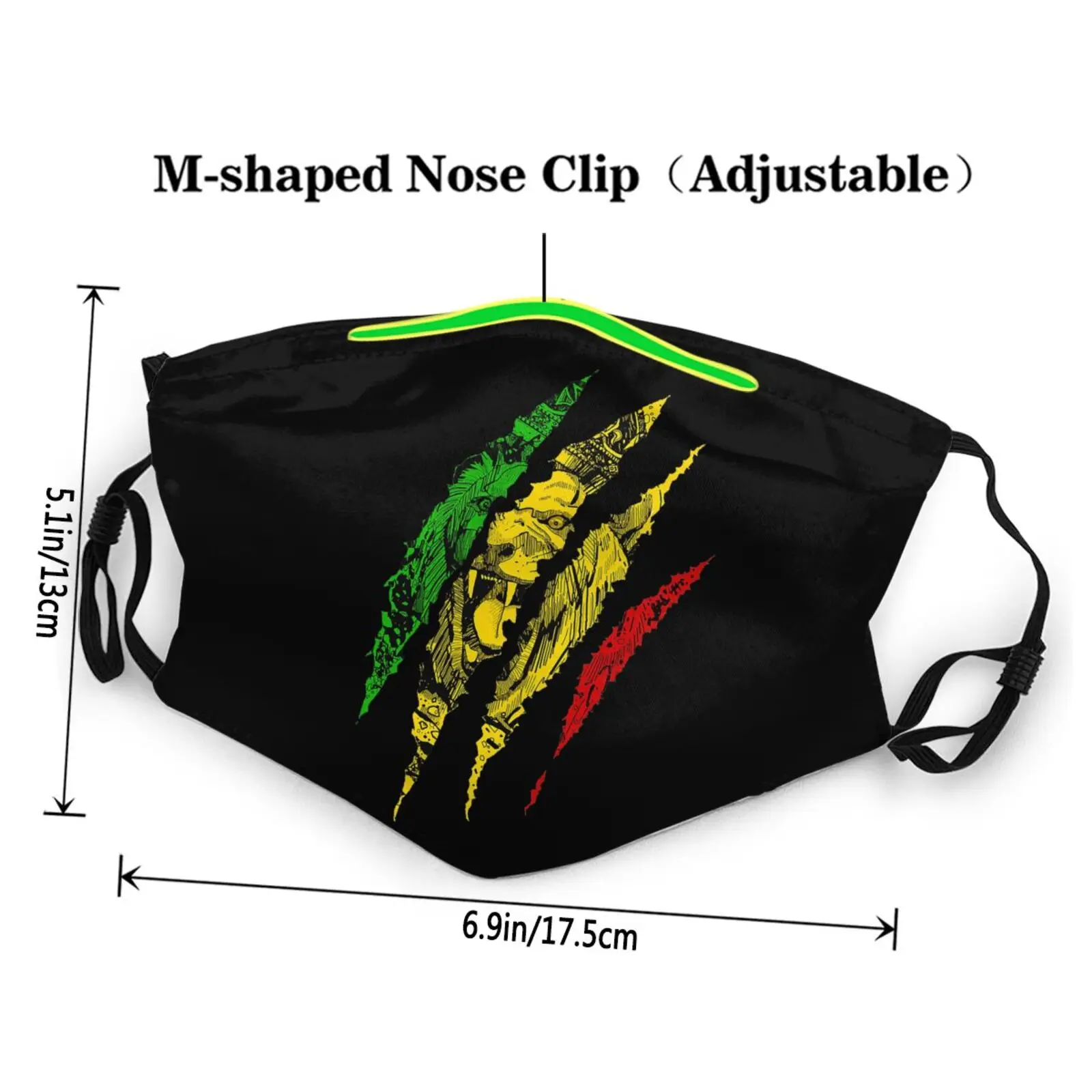 
Funny Warrior Lion Of Judah King Rasta Reggae Jamaica Roots Cool Kids Men Women facemask Cotton Strap Cloth Kids Brush Cartoon 