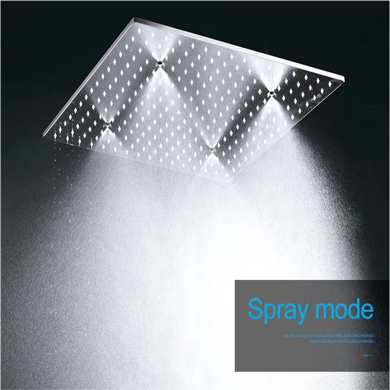 hm Bathroom Safety Rain Mist Lateral Jet Shower Faucet Stainless Steel Led Light Shower Mixer Set