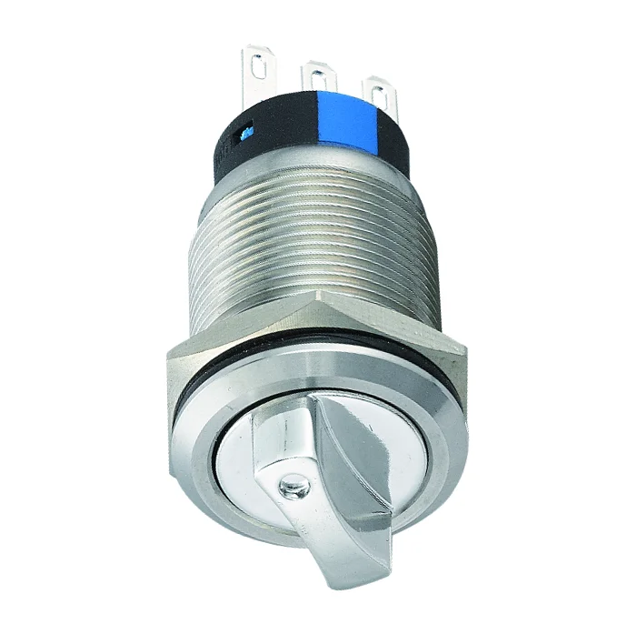 LA38 series  3 position metal  19mm metal selector switch stainless steel button