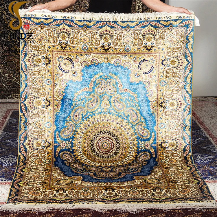 Nanyang Yuxiang Christmas Decorations Luxury Silk Persian Hand Made Carpet