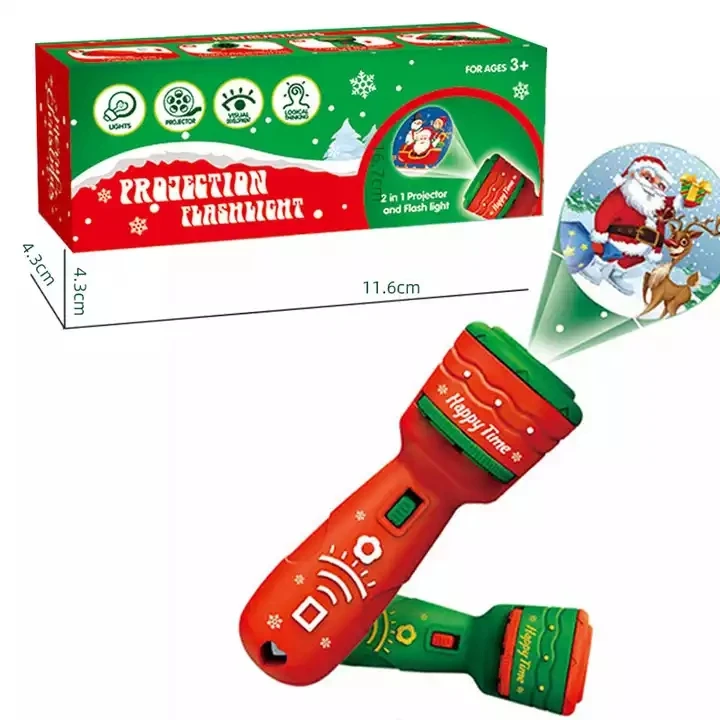 R1035 Fun Projector Torch Toys 24 Pattern Christmas Light Projection Flashlight Toy Cartoon Animal Educational Flashlight