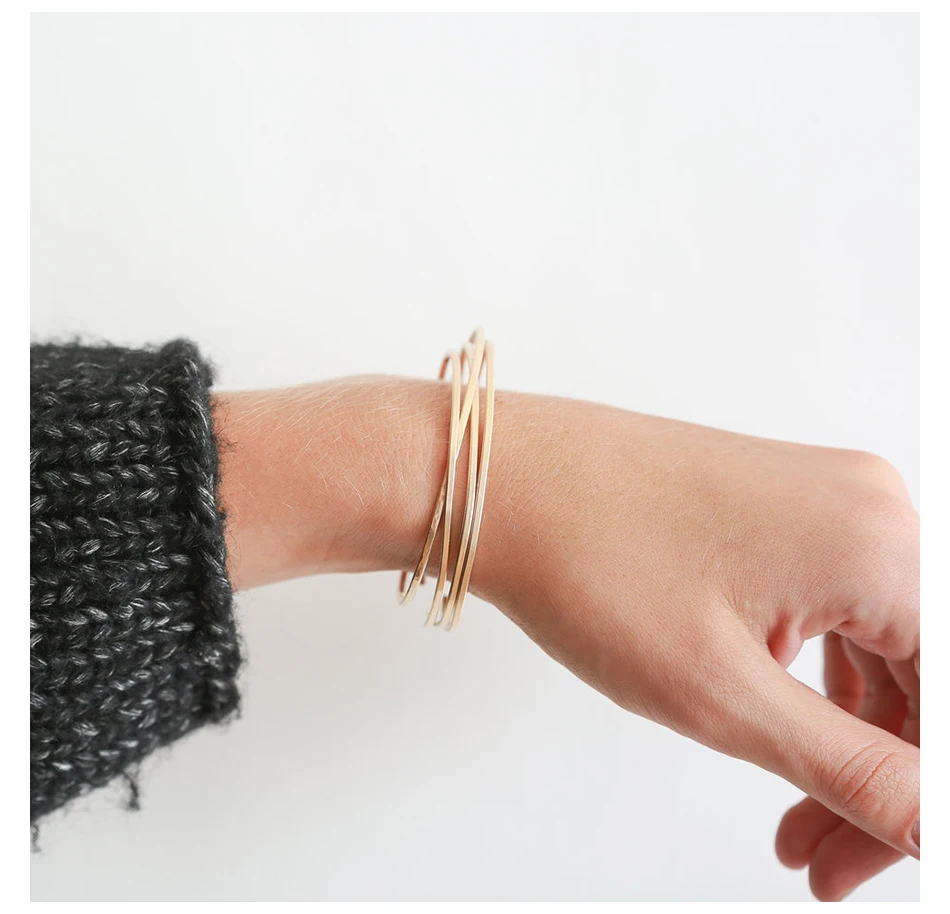 Top 10 sellers amazon Wholesale Classic Multilayers Cuff 316 L Stainless Steel Gold Plated Jewelry Bracelet Bangle Women