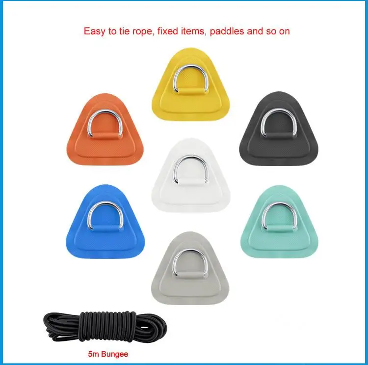 Stainless Steel D Ring Pad/Patch for PVC Inflatable Boat Raft     Dinghy Canoe Kayak Surfboard SUP Tie Down