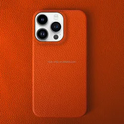 New Arrival Luxury Cowhide Design High Quality Durable Half Protection Genuine Leather Phone Case for Iphone 15 12 11 14Pro Max