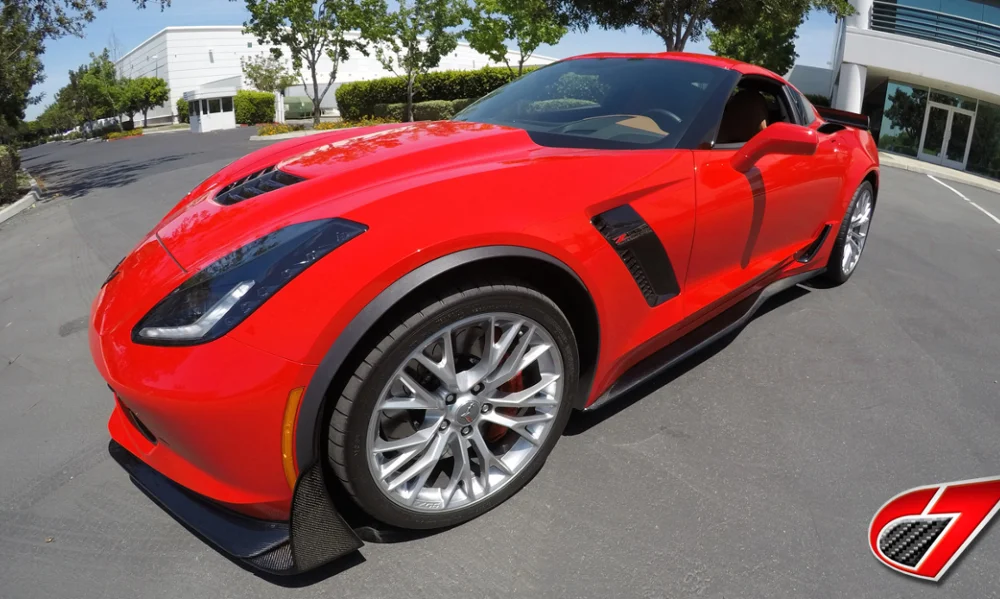 Передняя губа из углеродного волокна для Chevrolet Corvette C7, передний сплиттер, идеальная установка