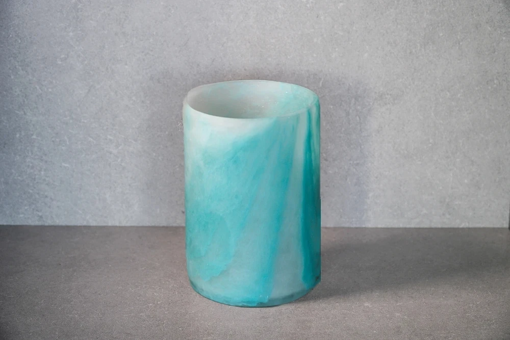  Handmade Resin Vase for home decoration vase with marble texture and aqua swirl