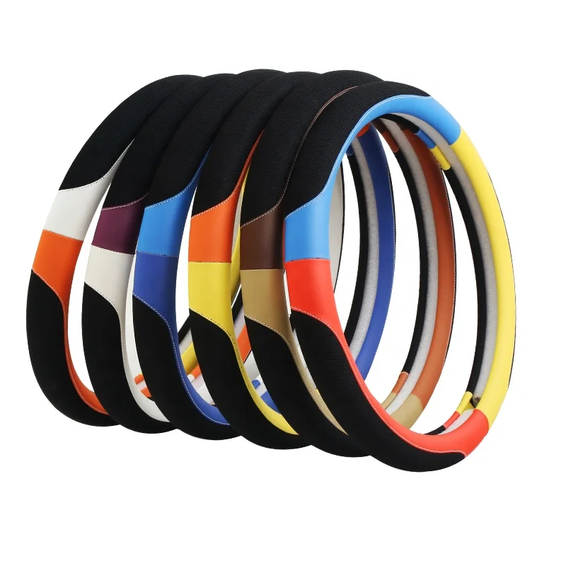 rainbow PVC 38cm Steering Wheel Covers For Volkswagen Vw Golf Polo Gti Scirocco Jetta Beetle Touran Tiguan