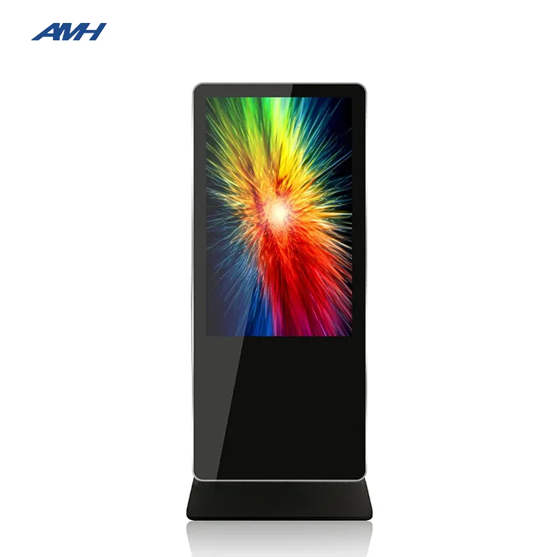 Touch Screen Digital Advertising Black White Optional Free Release System Support Touch 55 inch LCD Indoor Digital Signage