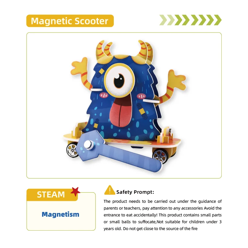 DIY  Handmade Fun Experiments Sclence Experiments Kit Mini Magnetic Scooter For Kids