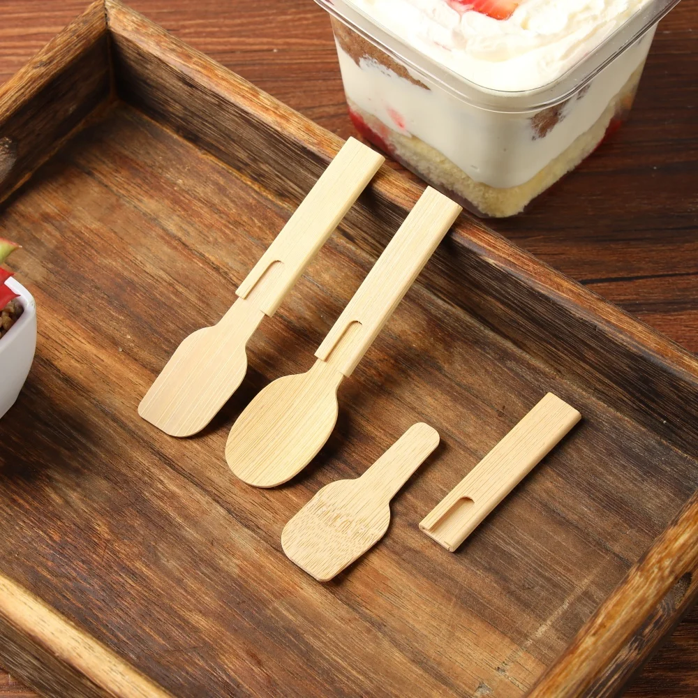 Icecream Plastic Spoons Alternative Bambo Mini Spoon for Ice cream Cup