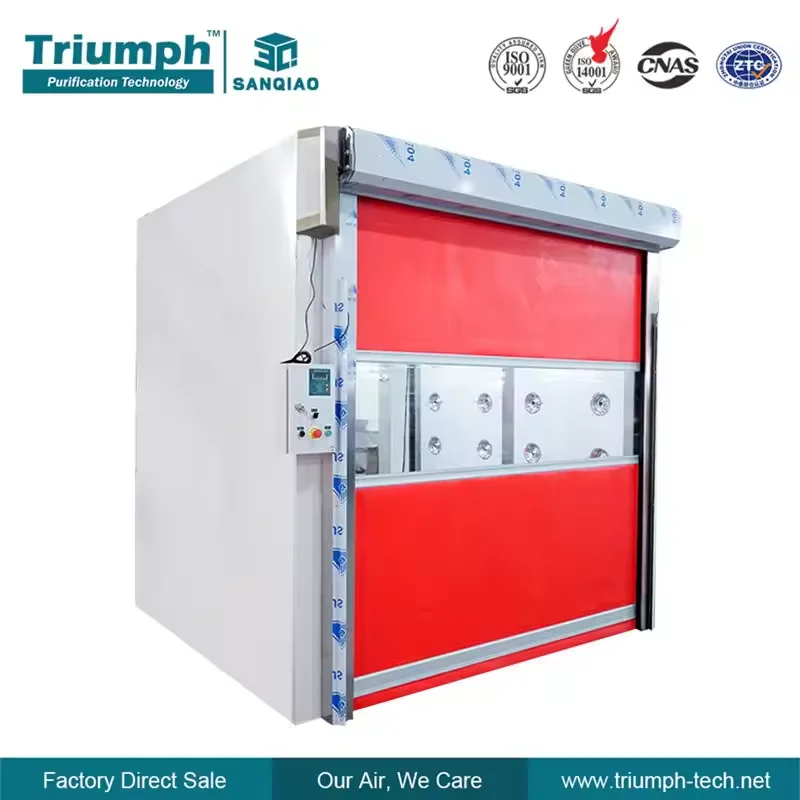Factory price wholesale cleanroom entrance automatic high-speed rolling shutter door type air shower room
