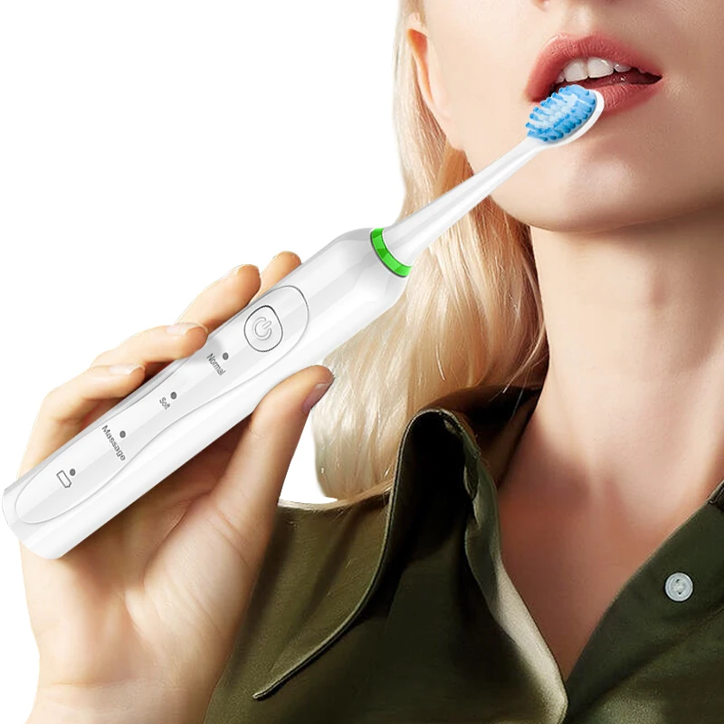 Wholesale Rechargeable Smart Ultrasonic Adult Electric Toothbrush with USB Wireless Inductive Charging Base and 4 Brush Heads