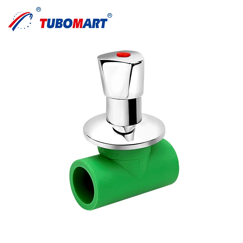 Ppr Pipe Fittings Brass Concealed Welding Gate Plug Plastic Weter Stop Cock Valve 2 25mm Ppr 40 With Handle