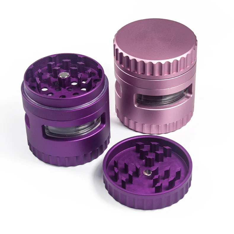 New Arrival 4 Pieces 60mm Metal Grinder Tobacco Spice Herb Aluminum Alloy Grinder Smoking Accessories